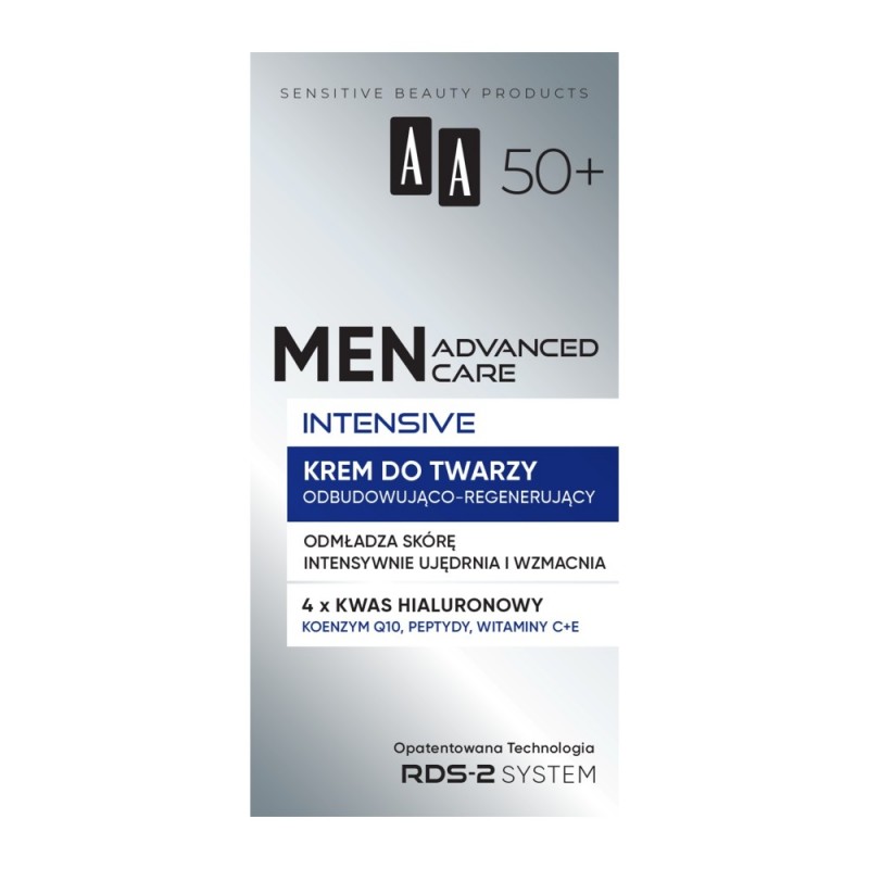 AA Men Advanced Care Intensive Krem do twarzy odbudowująco - regenerujący dla mężczyzn 50+ 50 ml