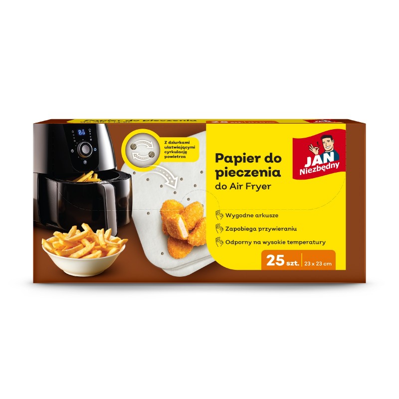 JAN NIEZBĘDNY Papier do pieczenia do AirFryer - 25 sztuk