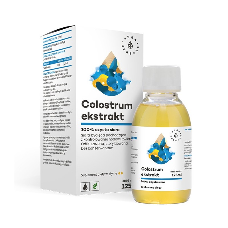 AURA HERBALS Colostrum ekstrakt 100% czysta siara bydlęca - 125 ml
