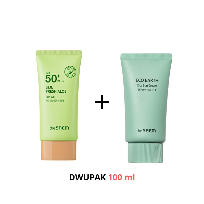SAEM Pakiet SPF50+ - JEJU SUN GEL + ECO CICA SUN