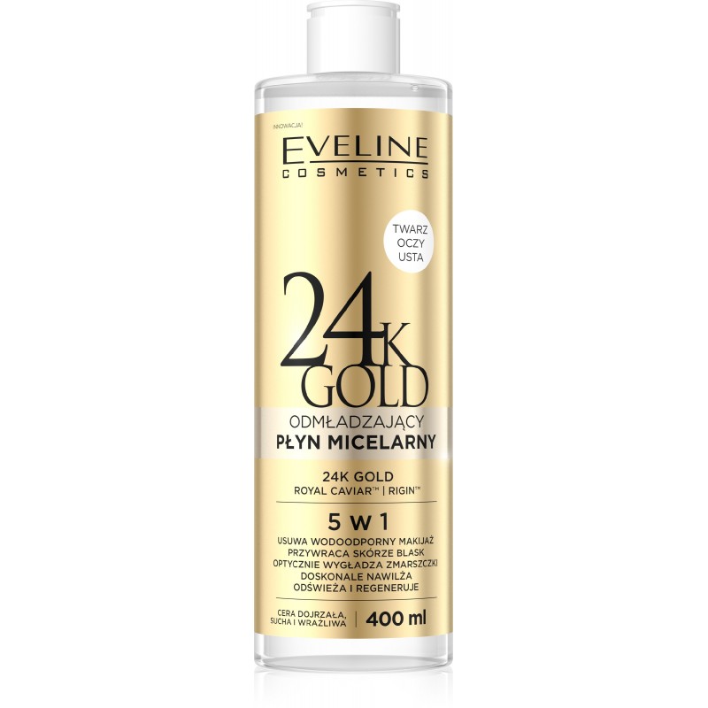 EVELINE 24K GOLD Płyn micelarny odmładz.400ml