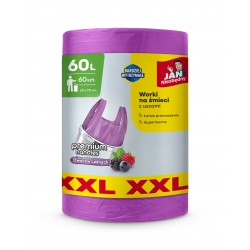 JAN NIEZBĘDNY Worki na śmieci HD z uszami 60L - zapach owoców leśnych 60 sztuk (XXL)