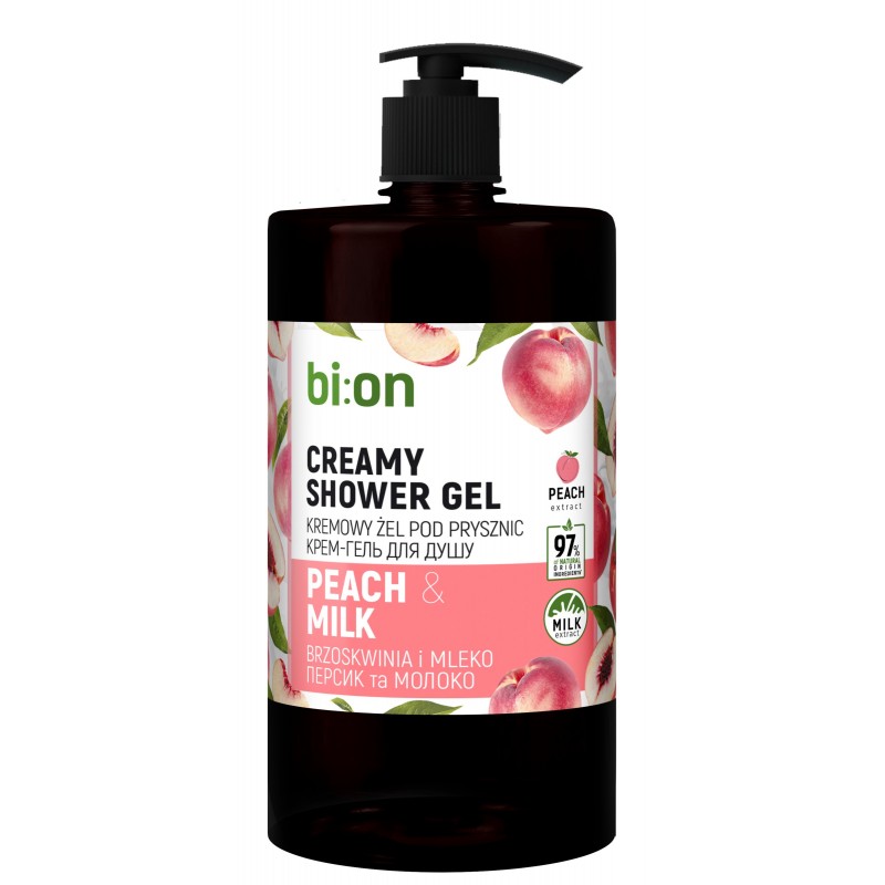 BIO NATURELL Kremowy żel pod prysznic Brzoskwinia i Mleko 946m