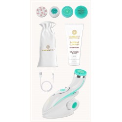 LUMINEO Professional Line Szczoteczka do twarzy Brush Pro turkusowa + Żel oczyszczajacy Lumineo do skóry wrażliwej 100 ml