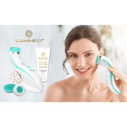 LUMINEO Professional Line Szczoteczka do twarzy Brush Pro turkusowa + Żel oczyszczajacy Lumineo do skóry wrażliwej 100 ml