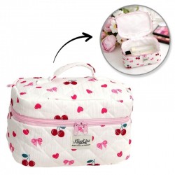 ECARLA Kosmetyczka KS150 Pikowana wisienki/kokardk