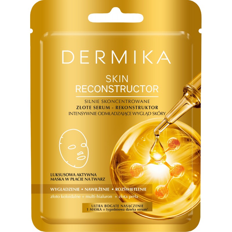 DERMIKA SKIN RECONSTRUCTOR Silnie skoncentrowane złote serum - rekonstruktor intensywnie odmładzający wygląd skóry. Luksusowa ak