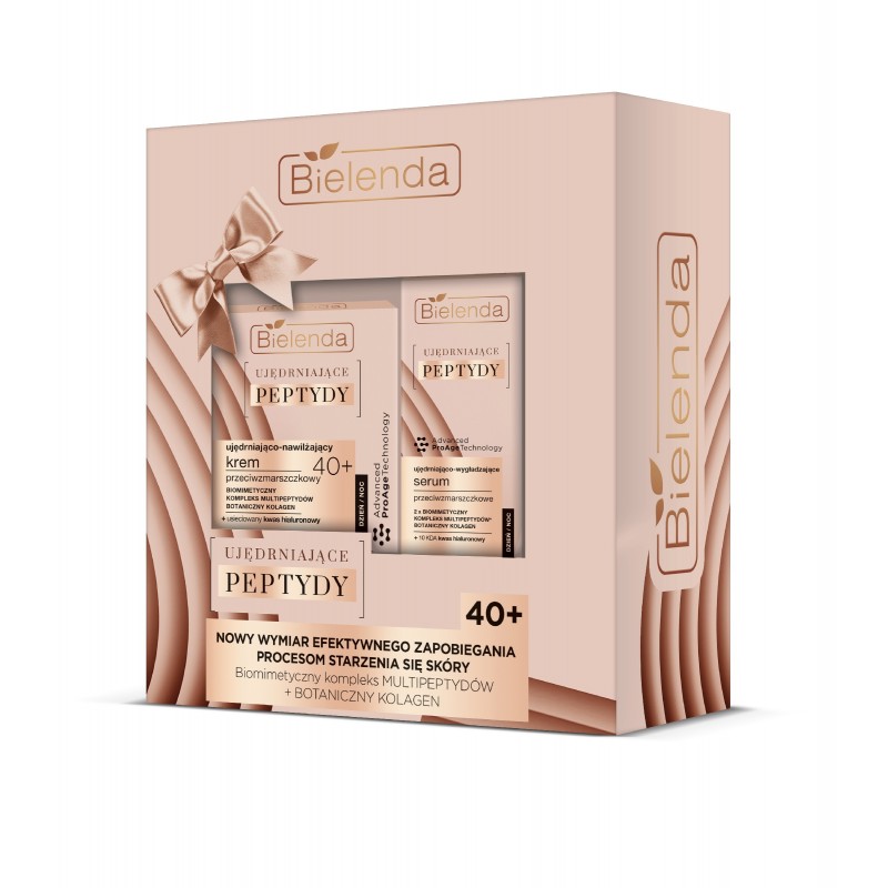 BIELENDA Zestaw Peptydy 40+ krem do twarzy 50ml + krem-serum pod oczy 15ml