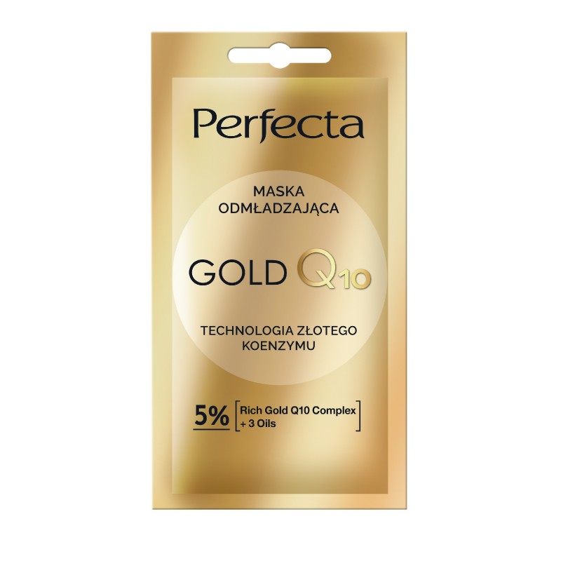 PERFECTA Maska do twarzy odmładzająca Gold Q10 8 ml