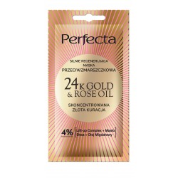 PERFECTA 24K Gold&Rose Oil Maska do twarzy silnie regenerująca przeciwzmarszczkowa 8 ml