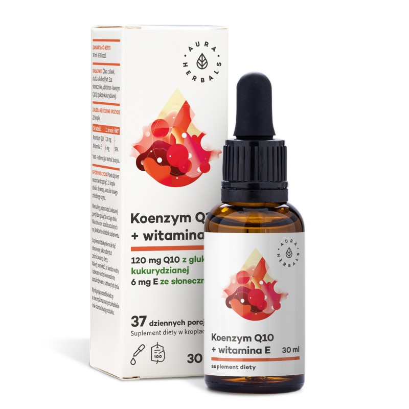AURA Koenzym Q10 + witamina E, krople 30ml