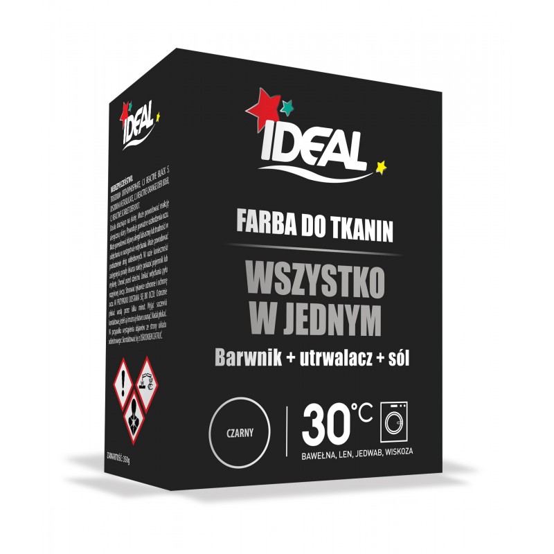 IDEAL Farba do tkanin czarny 350g