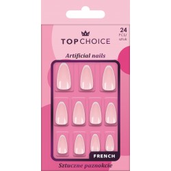 TOP CHOICE Sztuczne paznokcie Long Almond Frech 1 op. - 24 szt.