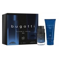 BUGATTI Zestaw prezentowy męski Dynamic Move Blue (woda toaletowa 100ml + żel pod prysznic 200ml)