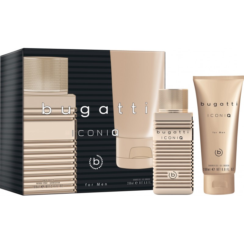 BUGATTI Zestaw prezentowy męski Iconiq Gold (woda toaletowa 100ml + żel pod prysznic 200ml)