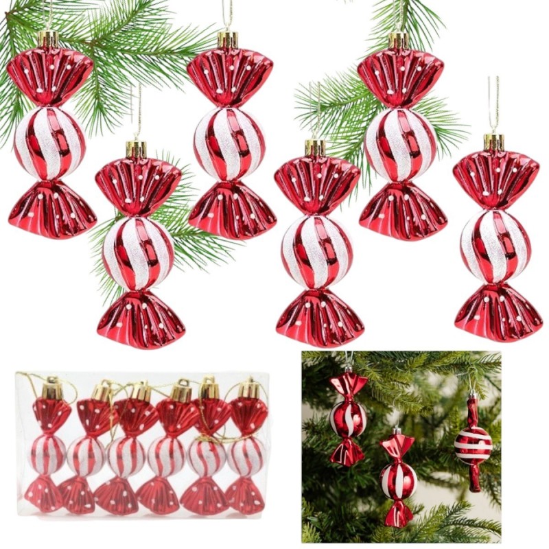 ECARLA ŚW Komplet bombek KSN94 cukierki na choinkę