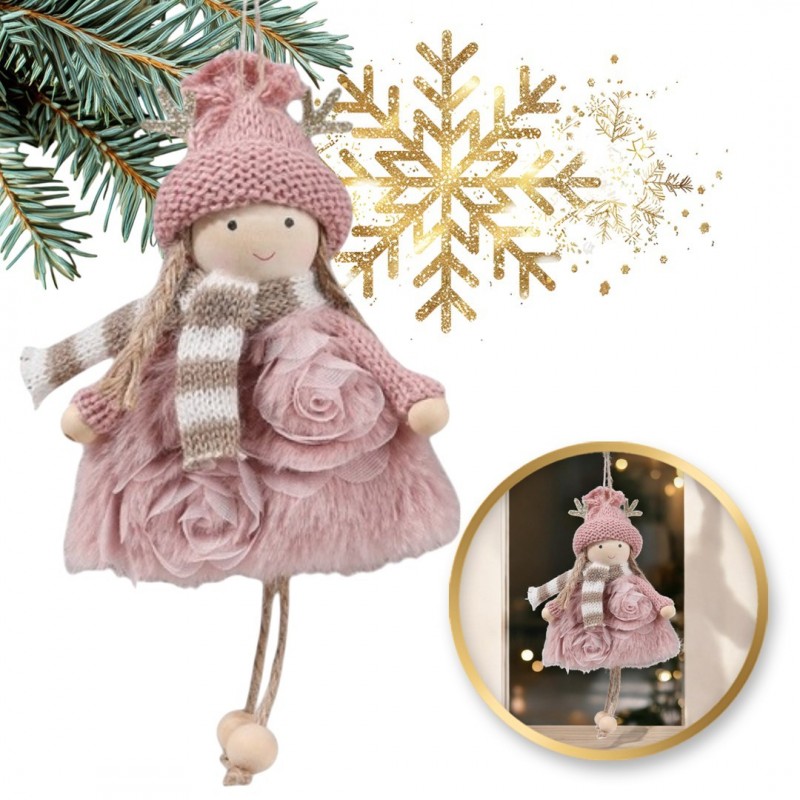 ECARLA ŚW Anioł z pluszu - różowy ASN12R