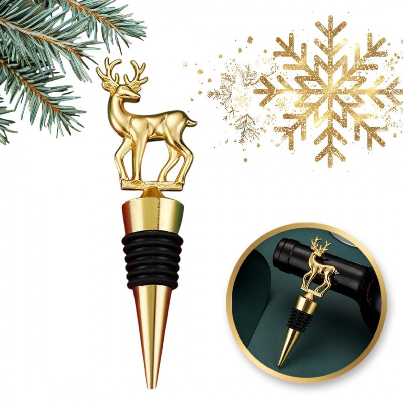 ECARLA ŚW Korek do wina AB04 Złoty Renifer