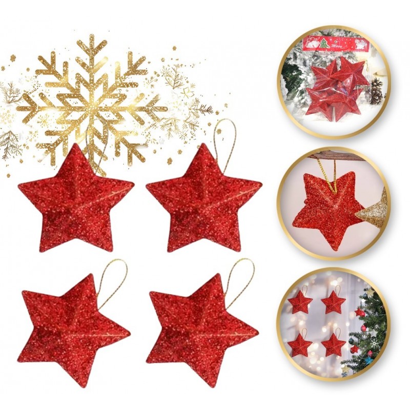 ECARLA ŚW Kompl.zawiesz.GWIAZDKI brok/czerw.BSN53