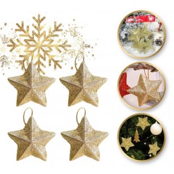 ECARLA ŚW Kompl.zawiesz.GWIAZDKI brok/złote BSN54