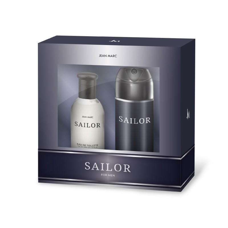 JEAN MARC Zestaw prezentowy męski Sailor (woda toaletowa 100ml + dezodorant w sprayu 150ml)