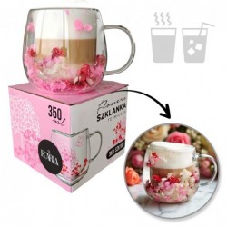 ECARLA Szklanka termiczna z kwiatami w środku SZK182 350 ml