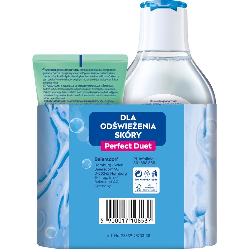 NIVEA ZESTAW DUO Płyn mic.400ml+Żel do twarzy