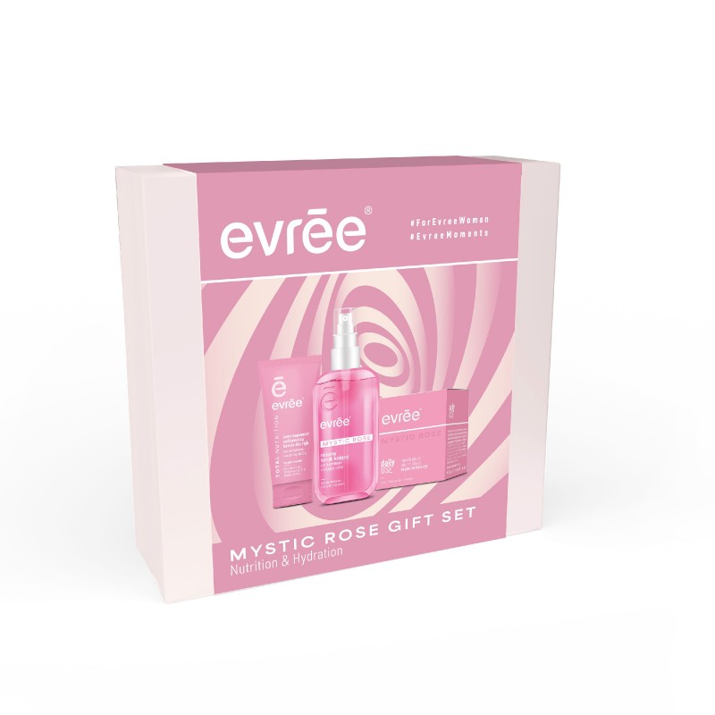 EVREE Zestaw prezentow Mystic Rose (Tonik 200ml + Krem do twarzy 50ml + Krem do rąk 75ml)