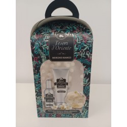TESORI D`ORIENTE Zestaw prezentowy White musk (woda toaletowa 100 ml + żel pod prysznic 75 ml + myjka do kąpieli)