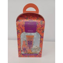 TESORI D`ORIENTE Zestaw prezentowy Karma (woda toaletowa 100 ml + żel pod prysznic 75 ml + myjka do kąpieli)