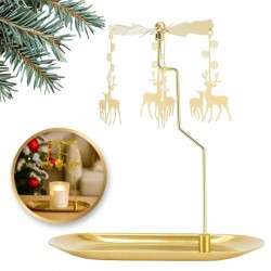 ECARLA Virela Świecznik metalowy z karuzelą w pudełku Renifery SW09