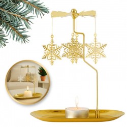ECARLA Virela Świecznik metalowy z karuzelą w pudełku Śnieżynki SW08