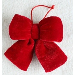 ECARLA Kokarda czerwona aksamitna świąteczna 29x33cm WOZ43