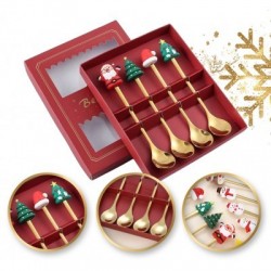 ECARLA Zestaw łyżeczek ze świątecznymi figurkami Złote LYZ3 1 op. - 4 szt.