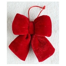 ECARLA Kokarda czerwona aksamitna świąteczna 20x20cm WOZ42