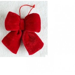 ECARLA Kokarda czerwona aksamitna świąteczna 12,5x14cm WOZ41