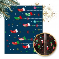 ECARLA Naklejki świąteczne kolorowe na okno Boże Narodzenie 2 Arkusze NKD24