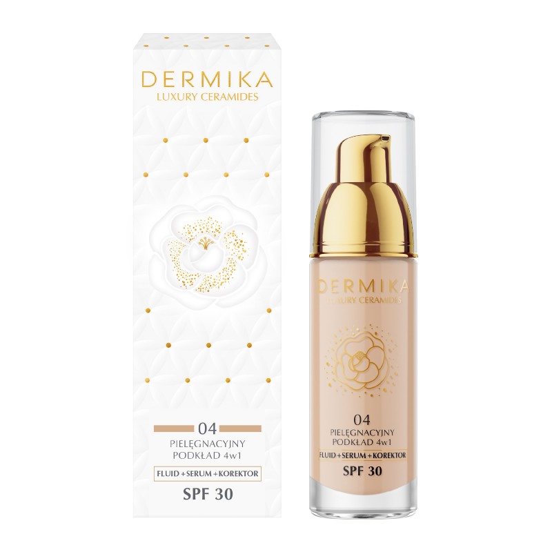 DERMIKA Luxury Ceramides Podkład pielęgnacyjny 4w1 SPF30 odcień 04 30 ml