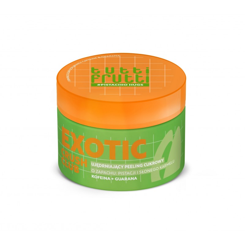 TUTTI FRUTTI  Pistachio Hugs Ujędrniający peeling cukrowy Pistacja + Kofeina + Guarana 250 g