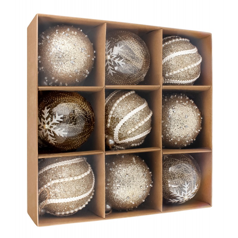 ECARLA ŚW Bombki BSN18  9szt 7cm&