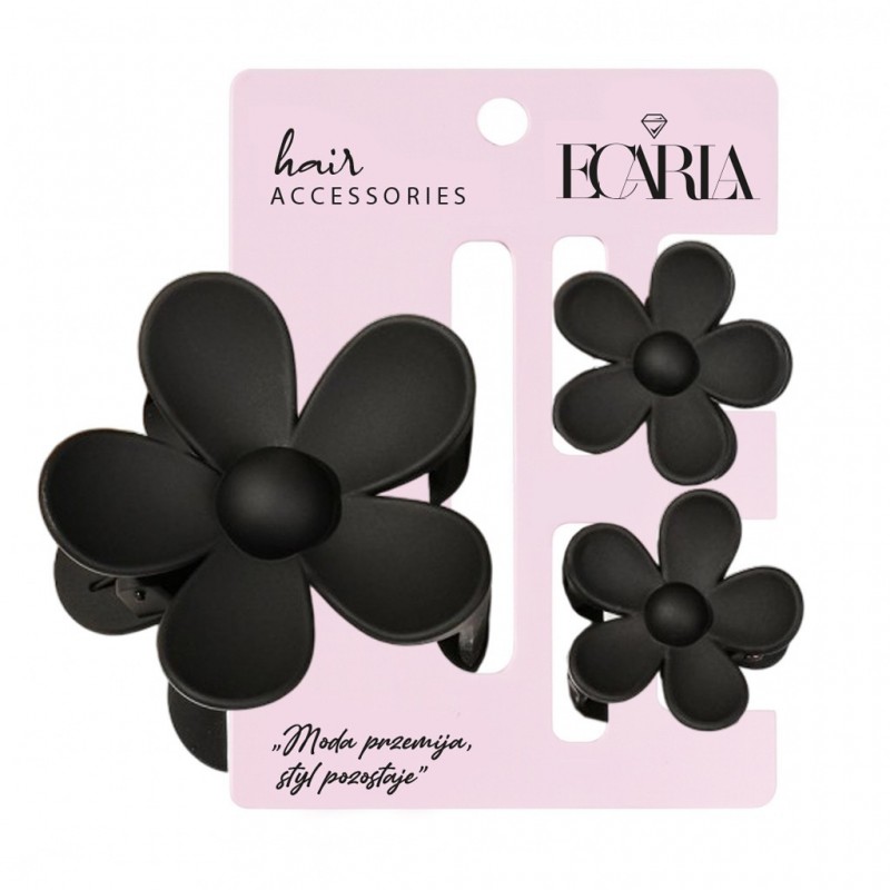 ECARLA Zestaw spinek do włosów klamer 3w1 Kwiat XL + 2 szt. mini spinek SP436