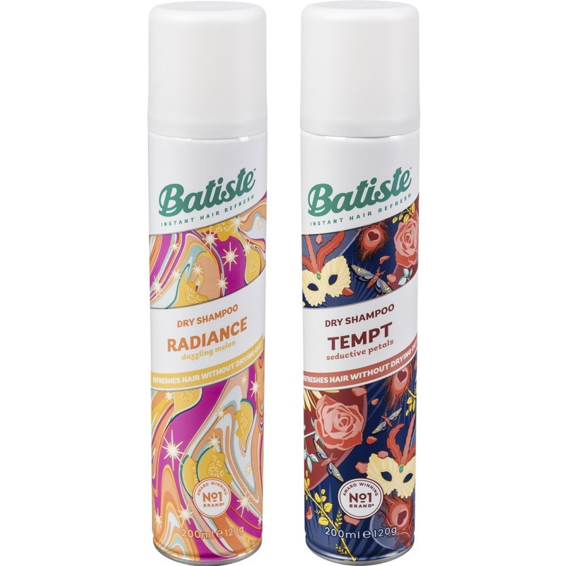BATISTE Zestaw Radiance + Tempt Suche szampony do włosów 200ml + 200ml