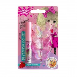 CHLAPU CHLAP Błyszczyk do ust  ze spinkami do włosów truskawka