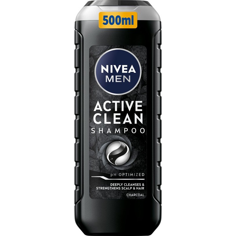 NIVEA MEN Active Clean Szampon do włosów z węglem drzewnym 500 ml