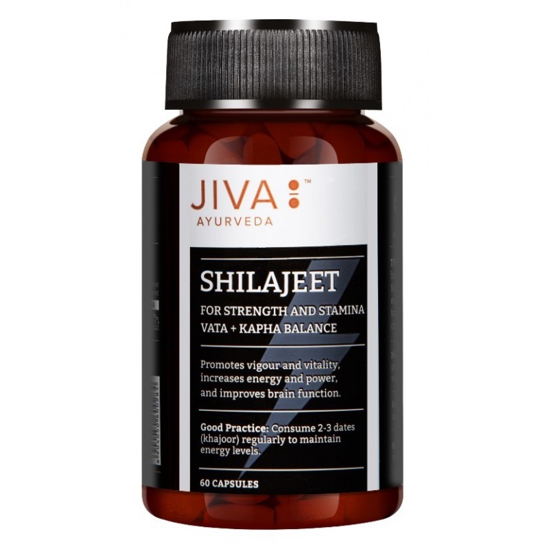 JIVA Ayurveda Pure Shilajit Mumio Suplement diety wspomagający regenerację oraz równowagę psychofizyczną Kapsułki 60 szt.