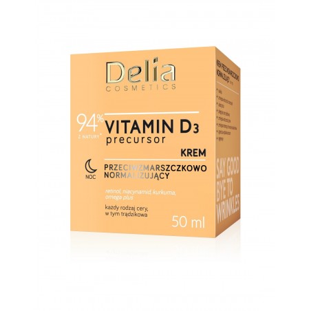 Delia Cosmetics Vitamin D3 Precursor Krem przeciwzmarszczkowo - normalizujący na noc 50ml