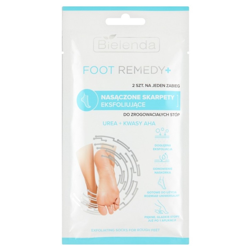 Bielenda Foot Remedy+ Nasączone Skarpety eksfoliujące do zrogowaciałych stóp - na 1 zabieg  1op.-2szt