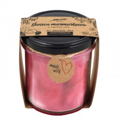 MIA BOX Świeca sojowa marmurkowa o zapachu Róży 240g