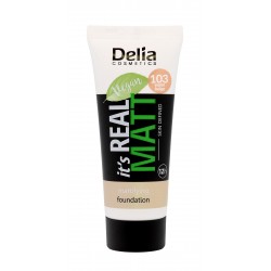 Delia Cosmetics It`s Real Matt Podkład matujący odżywczo-nawilżający nr 103 Warm Beige 30ml