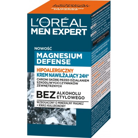 Loreal Men Expert Hipoalergiczny Krem nawilżający 24H* Magnesium Defence 50ml